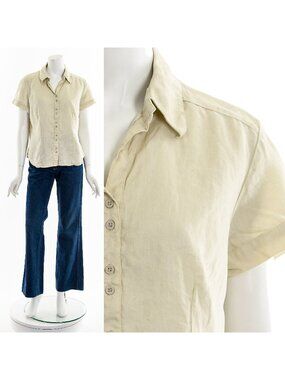 Beige European Linen Bloouse